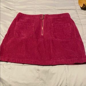 Fushia Corduroy Mini skirt